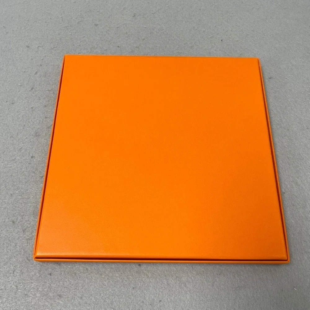 Hermes Scarf Box and Dust Bag Orange Logo Storage Set Empty 9.5x9.5x1